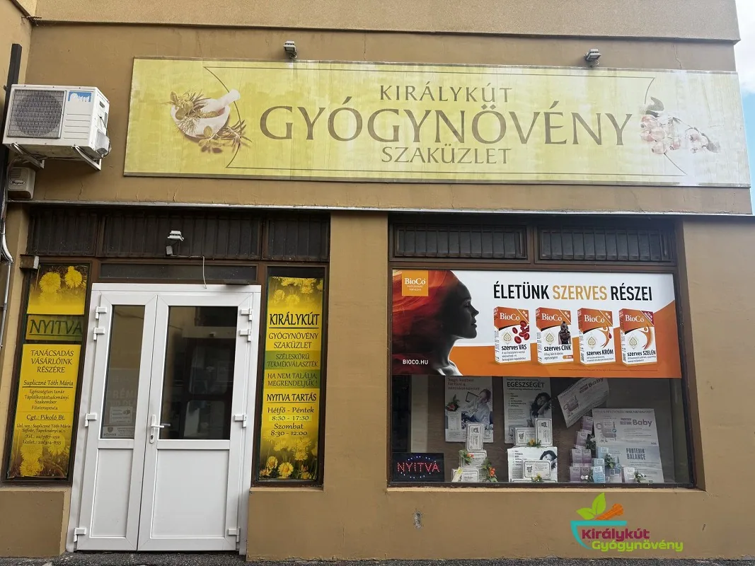 Királykút Gyógynövény Szaküzlet – üzlet kívülről