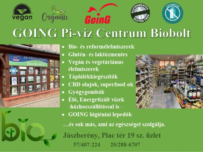 GOING PI-víz Centrum Biobolt – üzlet kívülről